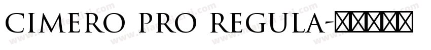 cimero pro regula字体转换